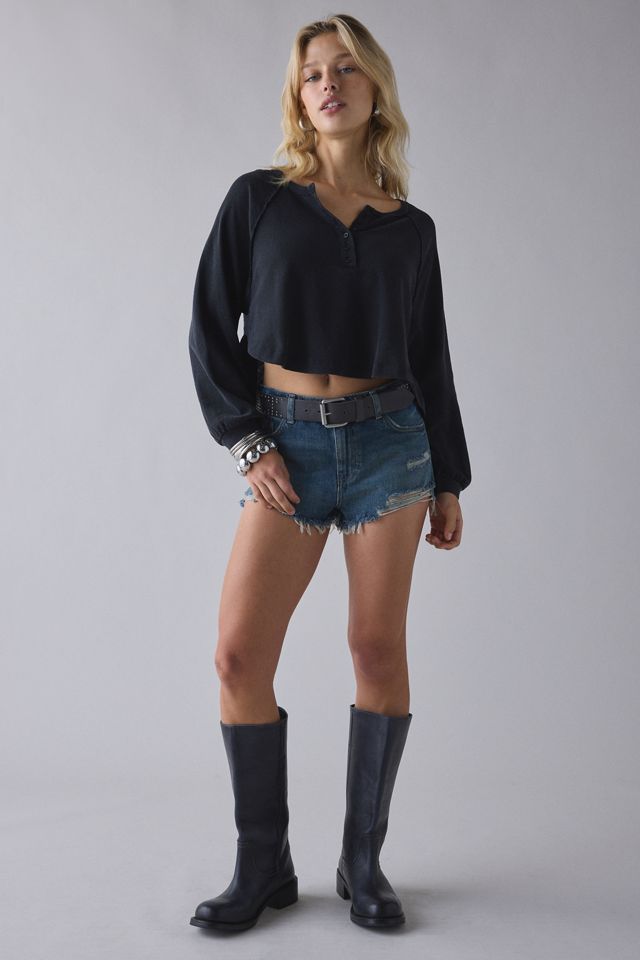 BDG Logan Oversized Long Sleeve Henley Top #3