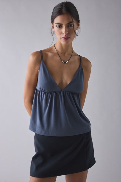 Kimchi Blue Jaelyn Jersey Knit Plunging Babydoll Cami