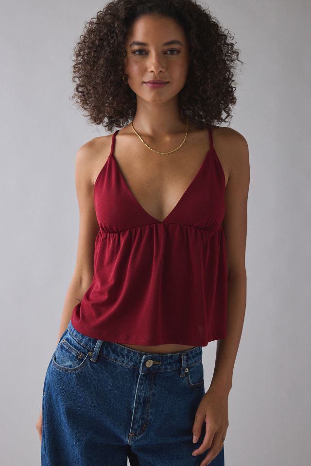 Kimchi Blue Jaelyn Jersey Knit Plunging Babydoll Cami #1