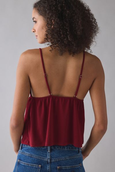 Kimchi Blue Jaelyn Jersey Knit Plunging Babydoll Cami