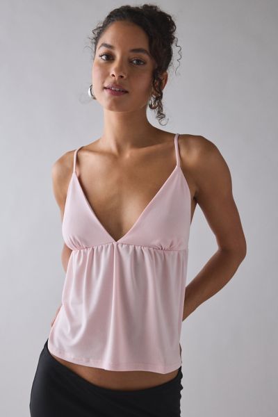 Kimchi Blue Jaelyn Jersey Knit Plunging Babydoll Cami