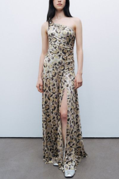 Nocturne One Shoulder Printed Maxi Dress