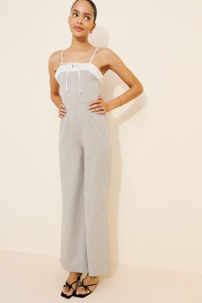 Rare London Sleeveless Ruched Jumpsuit