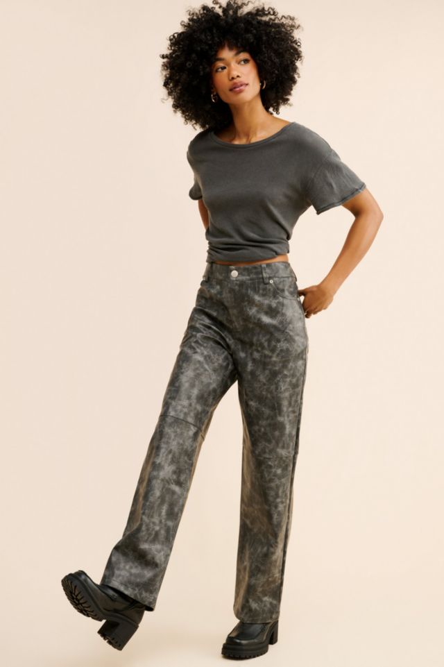 Glamorous Wide-Leg Vegan Leather Trousers #3