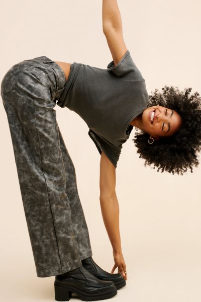 Glamorous Wide-Leg Vegan Leather Trousers