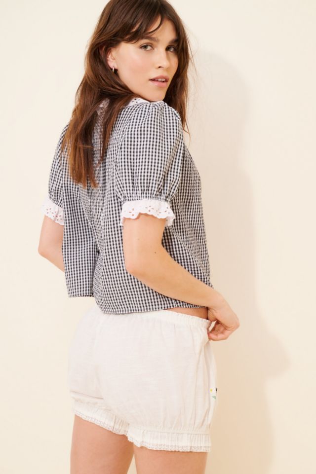 Lisa Says Gah Franny Embroidered Linen Blend Bloomers #1