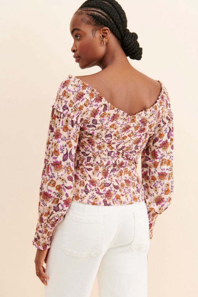 BB Dakota Broken Paisley Smocked Top #1
