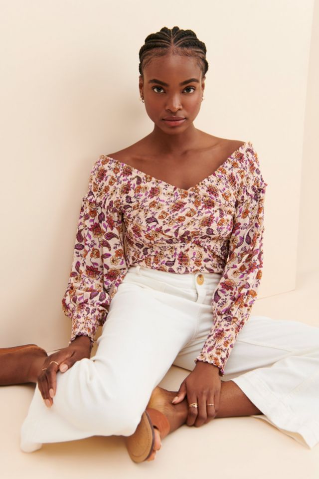 BB Dakota Broken Paisley Smocked Top #2