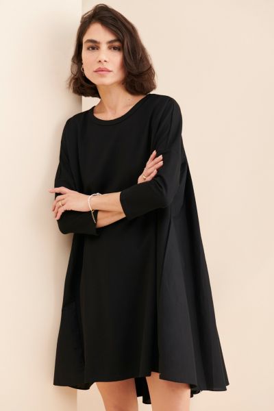 English Factory Mixed Media Pleated Dress