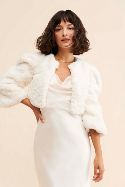 near.nippon ファー　ブルゾン　637-2425 ホワイト　白 Sister Jane Nola Faux Fur Jacket | Urban Outfitters