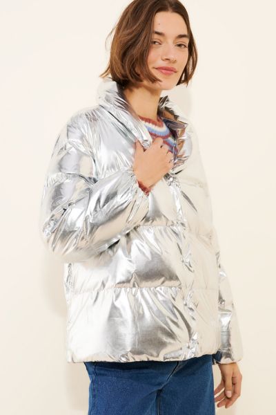 Endless Rose Metallic Puffer Jacket