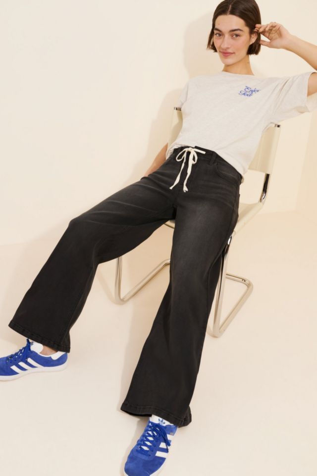 JUST BLACK DENIM Wide Leg Drawstring Jeans #2