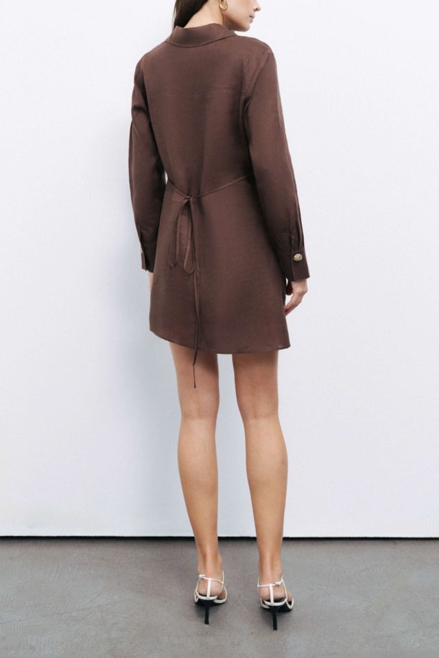 Nocturne Linen Ruched Mini Dress #3