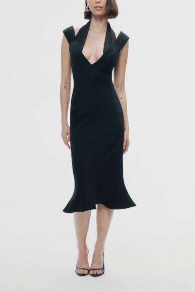 Nocturne Chiffon Halter Midi Dress