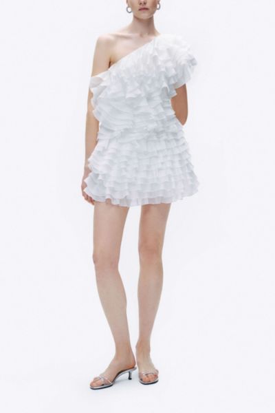Nocturne One Shoulder Ruffled Mini Dress