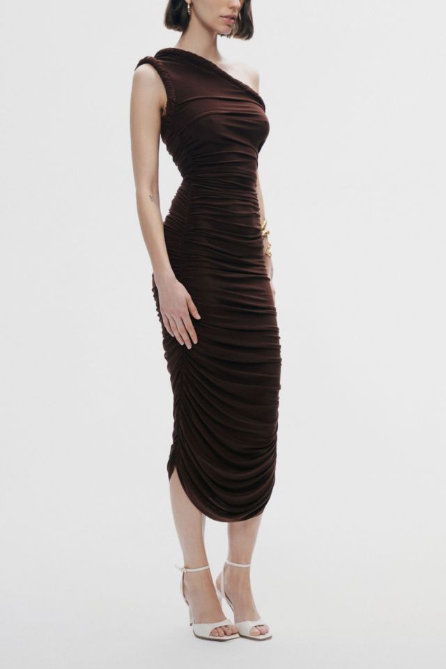 Nocturne Twist Ruched One Shoulder Midi Dress #2