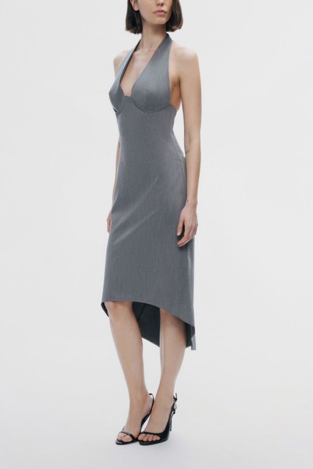 Nocturne Asymmetrical Halter Midi Dress #1