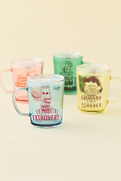 Peanuts Snoopy Graphic Glass Travel Mug