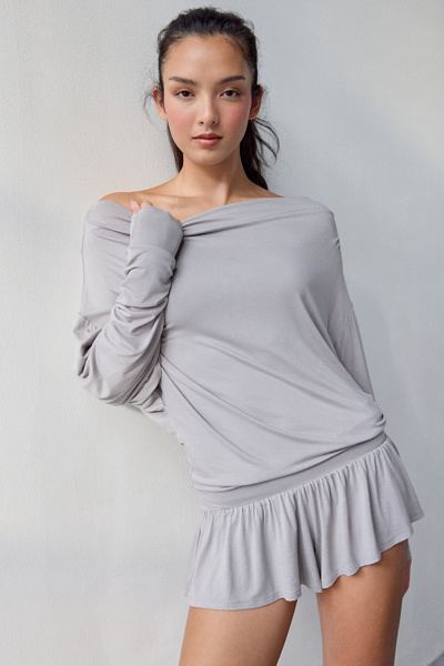 Out From Under Kiera Jersey Knit Off-The-Shoulder Sleep Romper