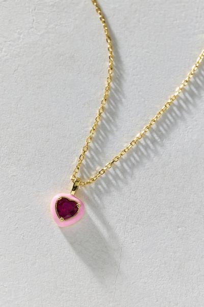 BONBONWHIMS UO Exclusive Enameled Puffy Heart Charm Necklace