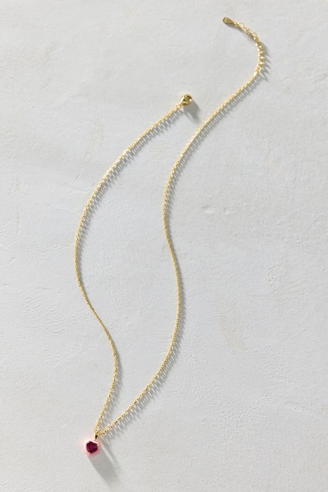 BONBONWHIMS UO Exclusive Enameled Puffy Heart Charm Necklace #1