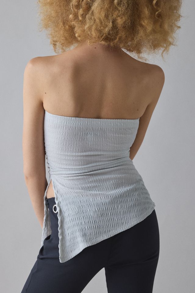 UO Afterparty Asymmetric Side-Slit Flyaway Tube Top #3