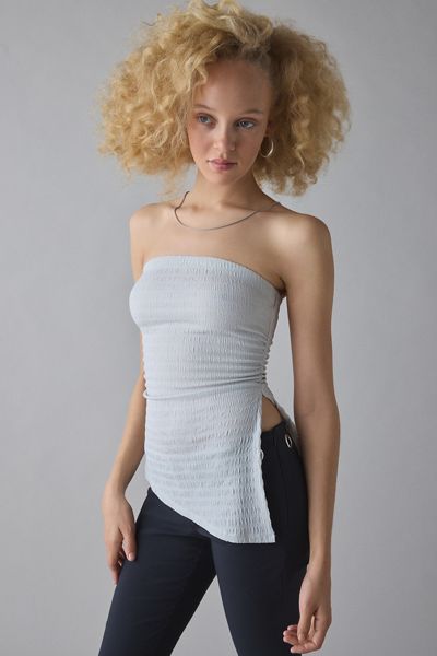 UO Afterparty Asymmetric Side-Slit Flyaway Tube Top