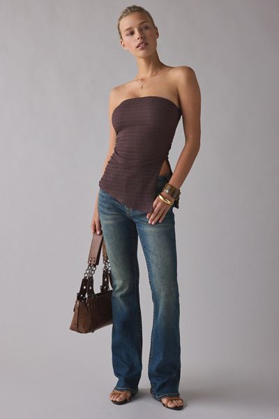 UO Afterparty Asymmetric Side-Slit Flyaway Tube Top