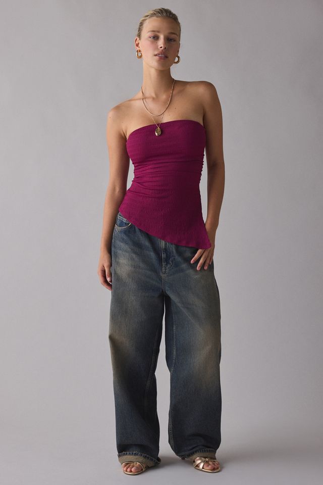 UO Afterparty Asymmetric Side-Slit Flyaway Tube Top #2