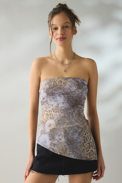UO Afterparty Asymmetric Side-Slit Flyaway Tube Top