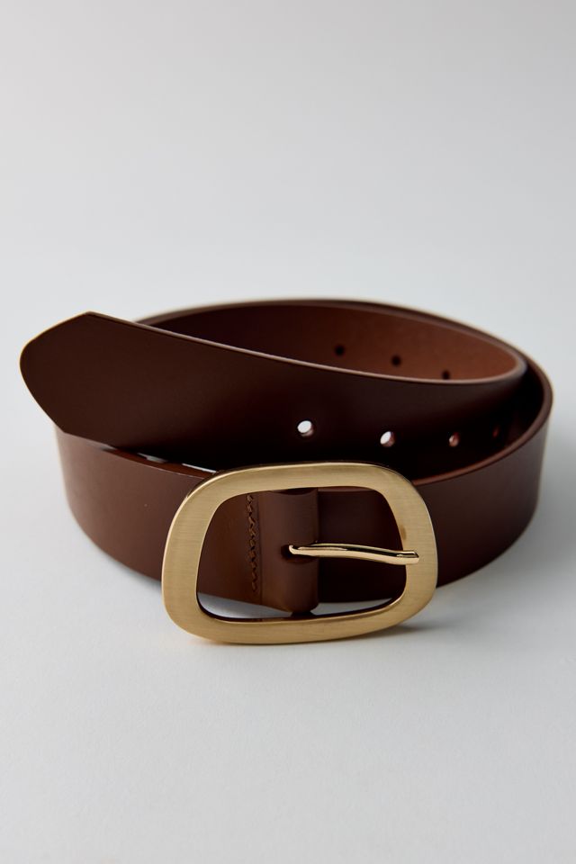 Modern Oval Buckle Leather Belt #3