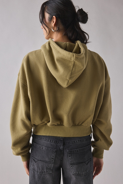 BDG Delaney Graphic Cropped Zip-Up Hoodie Sweatshirt