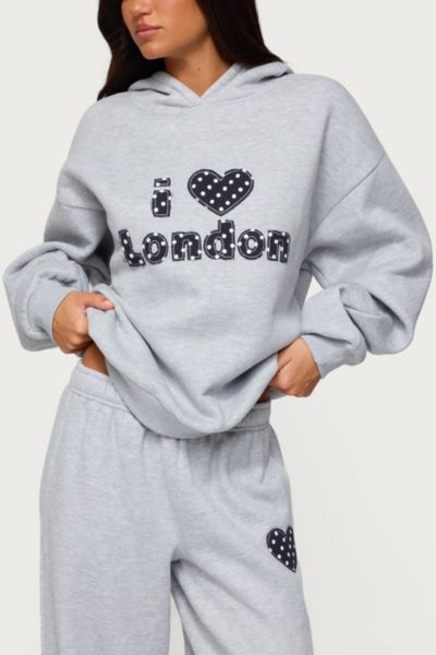 Edikted I Heart London Hoodie In Gray