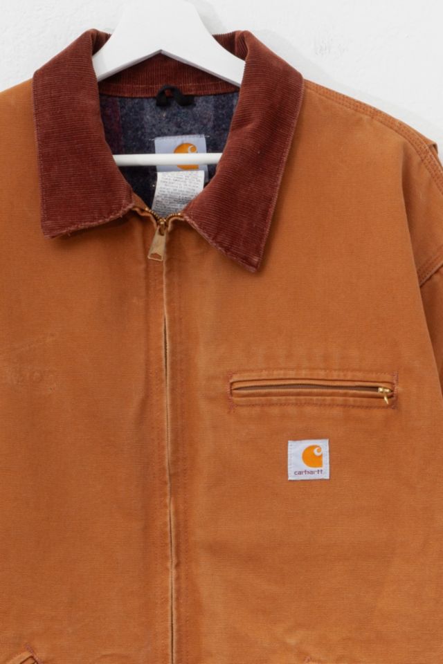 Vintage Y2K Carhartt Detroit Blanket Lined Brown Duck Canvas Jacket Made in USA #1