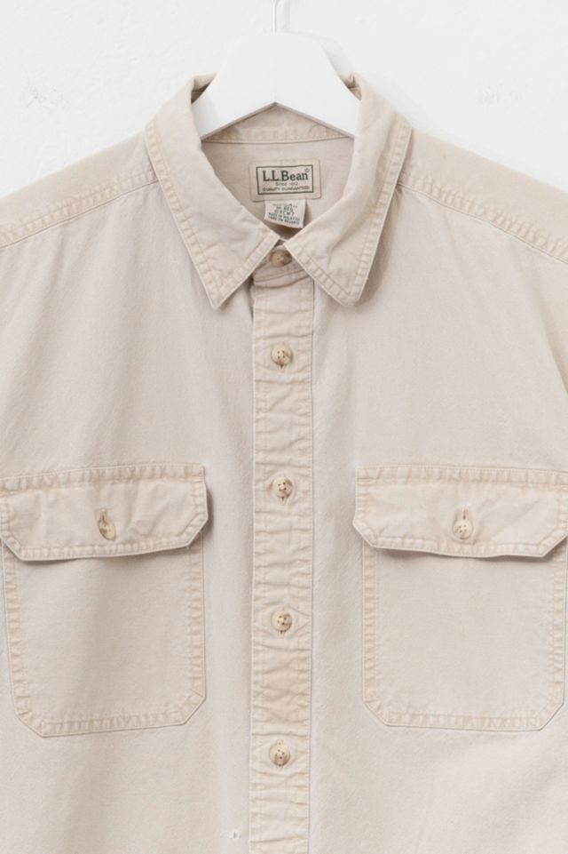 Vintage 1990s Distressed L.L. Bean Cotton Brown Button Up Shirt #1