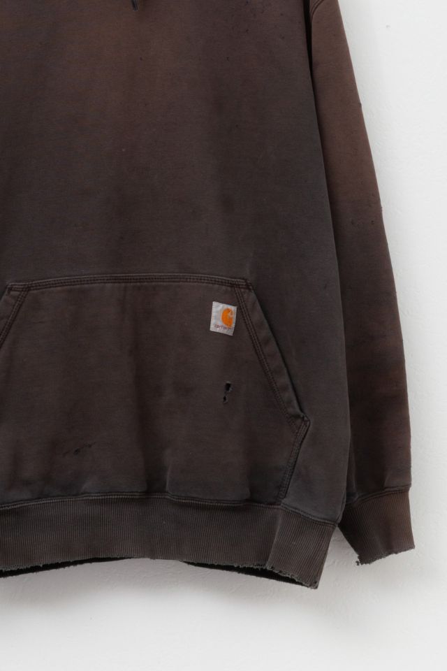 Vintage Y2K Carhartt Distressed Black Hoodie Pullover Sweatshirt #1