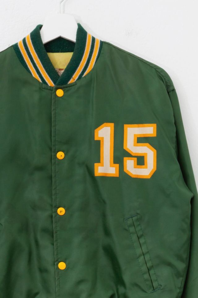 Vintage 1970s Green Yellow Graphic Baseball Jacket #2