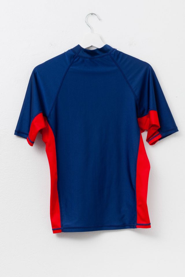 Vintage 1990s Surf Stuff Blue Red Spandex Athletic Top #2