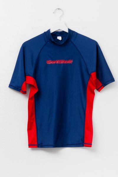 Vintage 1990s Surf Stuff Blue Red Spandex Athletic Top