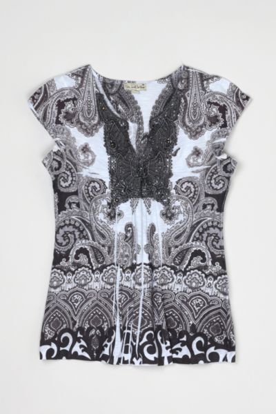 Vintage Y2k Dark Grey Printed Top
