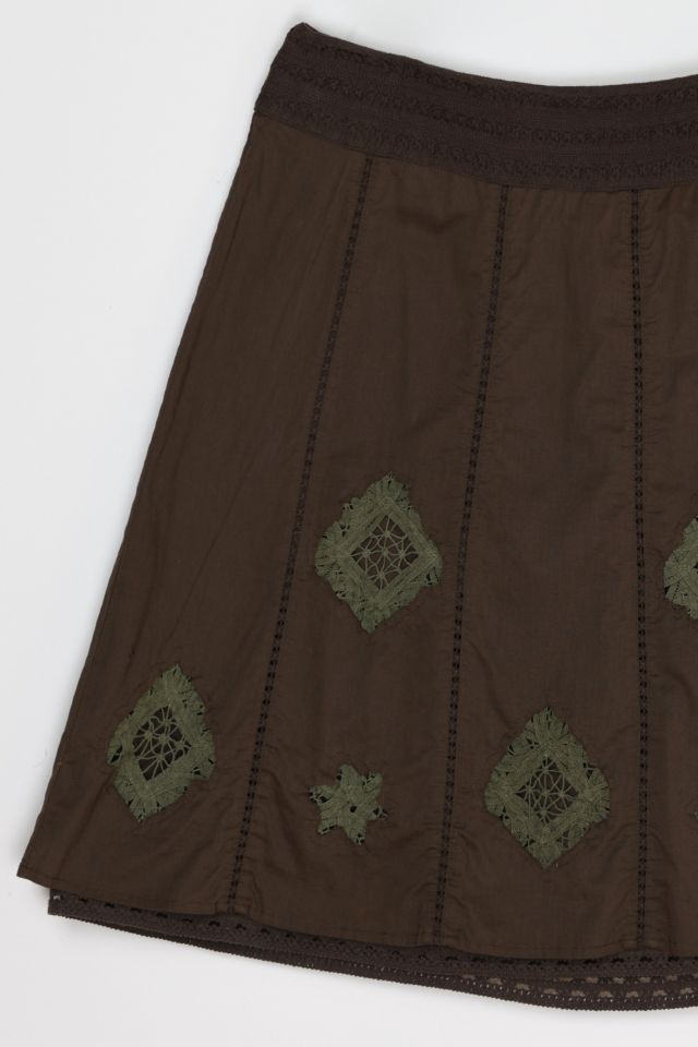 Vintage Y2k Dark Brown Midi Skirt #1