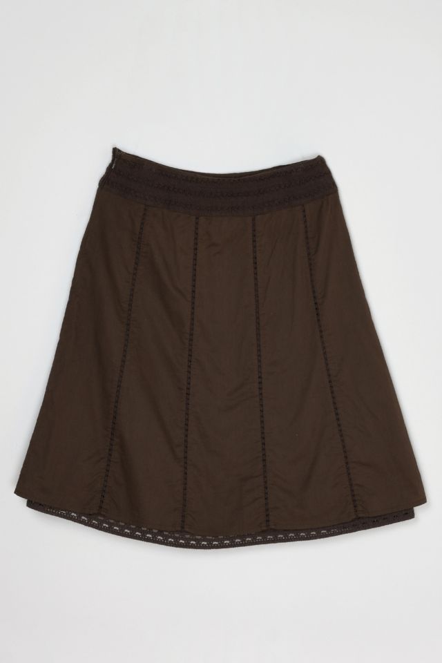 Vintage Y2k Dark Brown Midi Skirt #2
