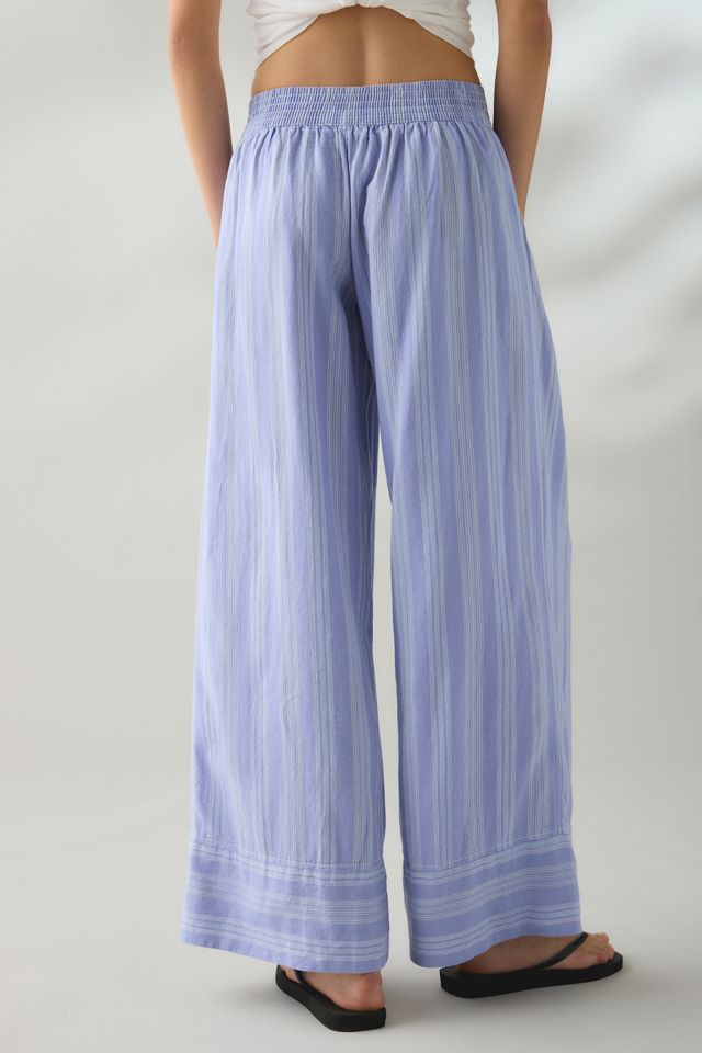 Pantalon à jambe large en mélange de lin Daybreak UO #1