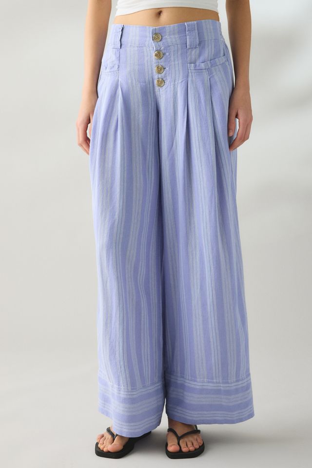 Pantalon à jambe large en mélange de lin Daybreak UO #2