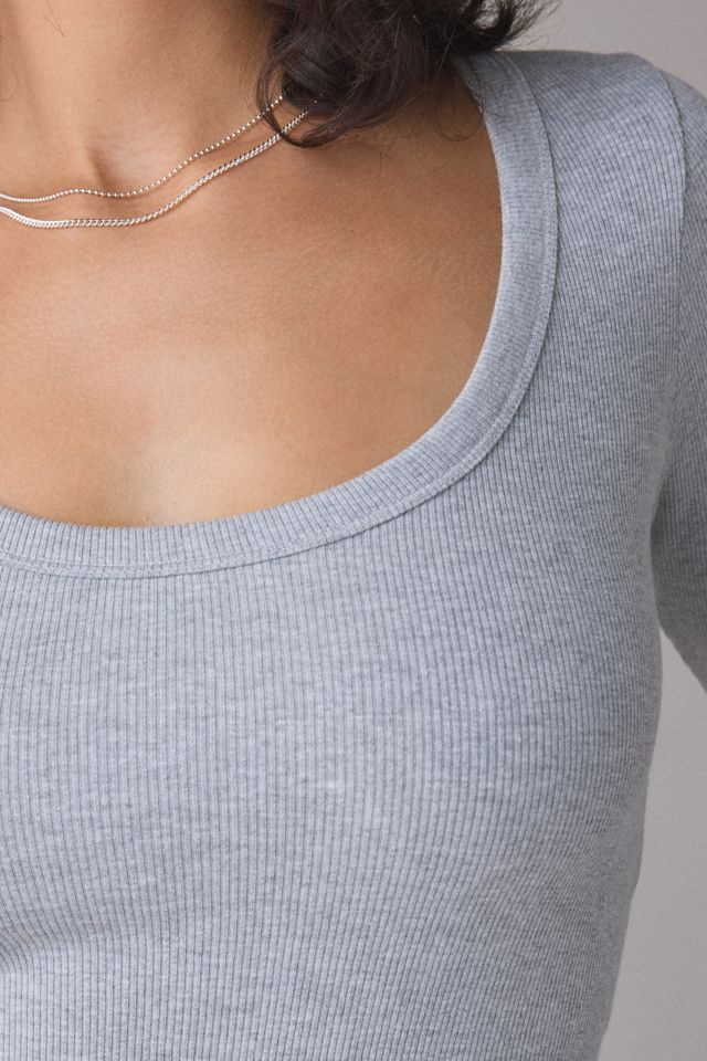 BDG Off-Duty Ribbed Scoop Neck Long Sleeve Tee #4