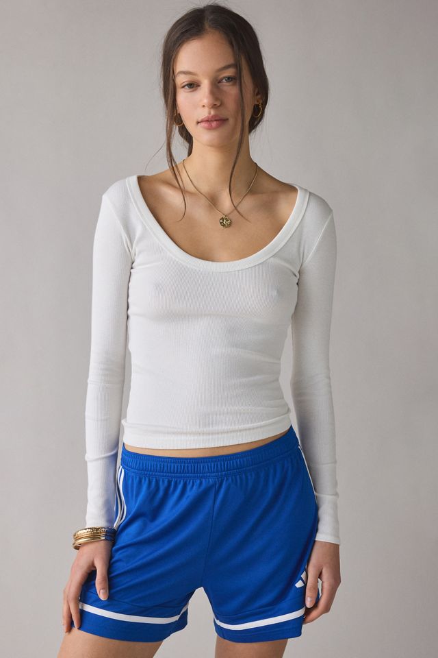 BDG Off-Duty Ribbed Scoop Neck Long Sleeve Tee #1