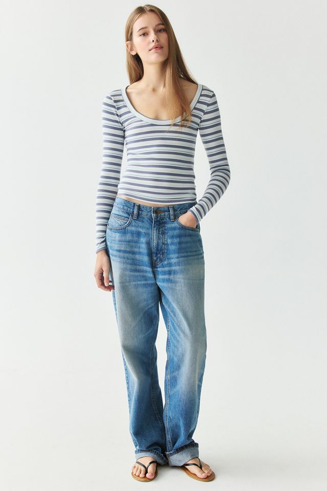 T-shirt BDG Off-Duty côtelé à encolure dégagée et manches longues #1