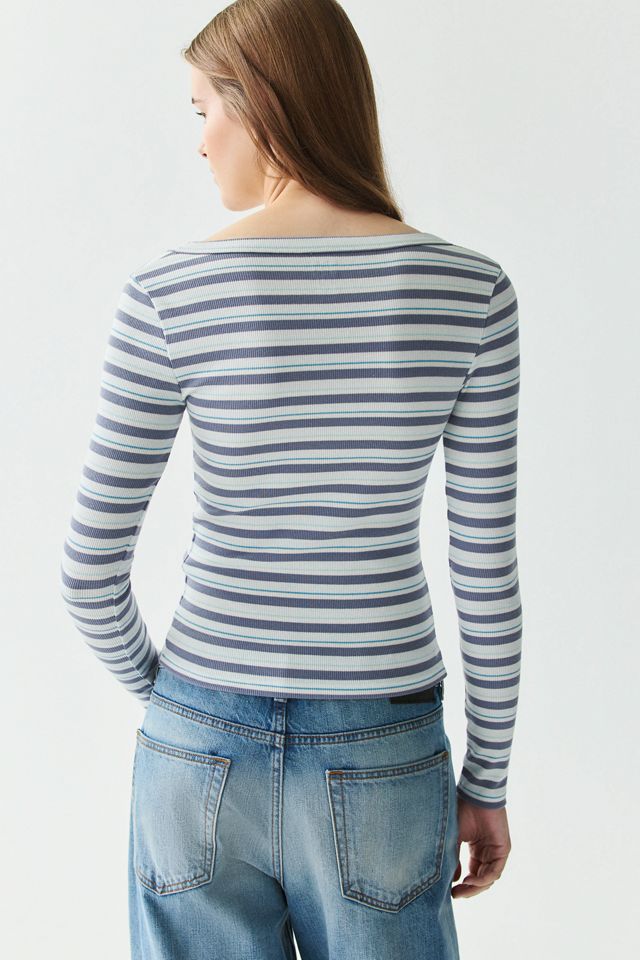 T-shirt BDG Off-Duty côtelé à encolure dégagée et manches longues #3