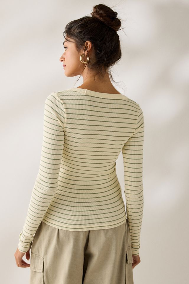 BDG Off-Duty Ribbed Scoop Neck Long Sleeve Tee #3