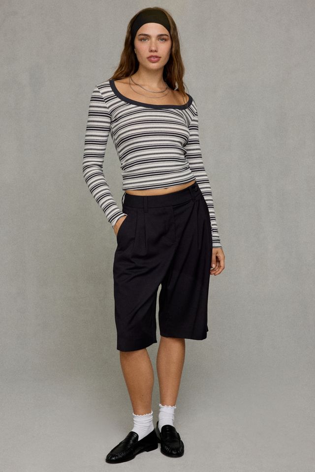 BDG Off-Duty Ribbed Scoop Neck Long Sleeve Tee #1